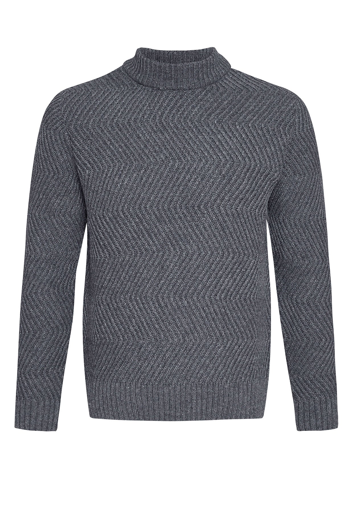 Atlantic Grey: Gemütlicher Strickpullover aus Woll Mix für Herren [7990]