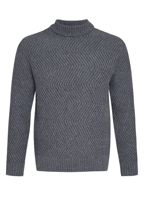 Atlantic Grey: Gemütlicher Strickpullover aus Woll Mix für Herren [7990]