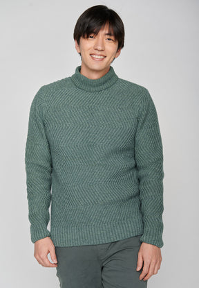 Silent Green: Gemütlicher Strickpullover aus Woll Mix für Herren [7998]