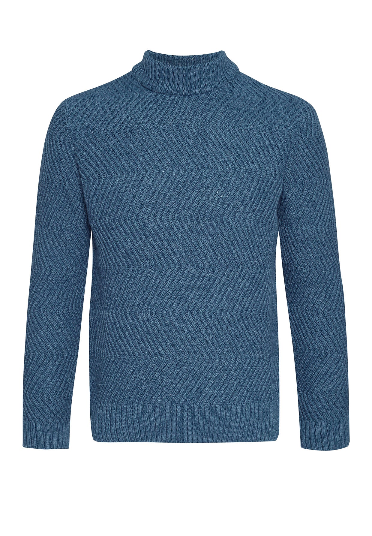 Frost Blue: Gemütlicher Strickpullover aus Woll Mix für Herren [8001]