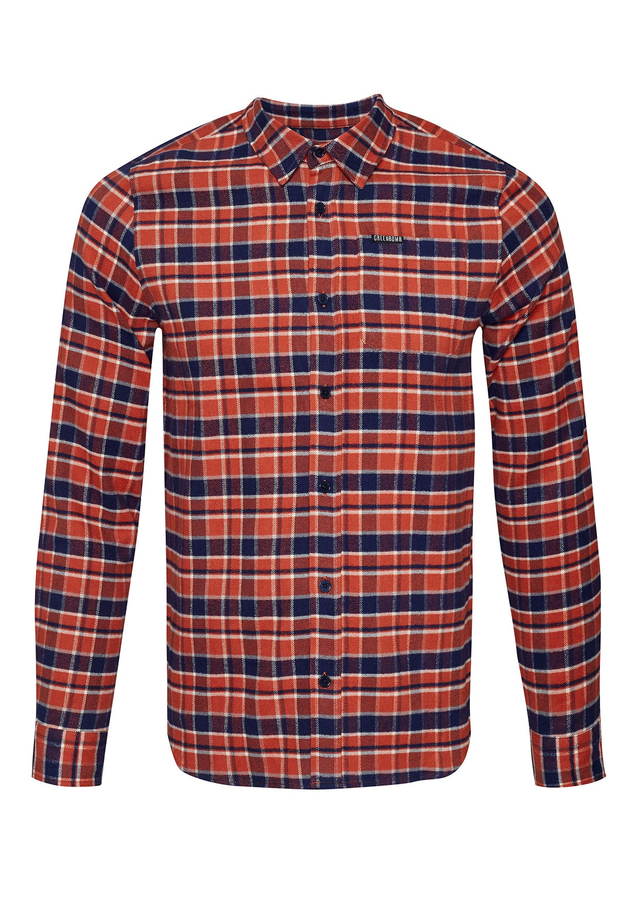 Burned Orange Check: Lässiges Hemd aus Bio-Baumwolle für Herren [8033]