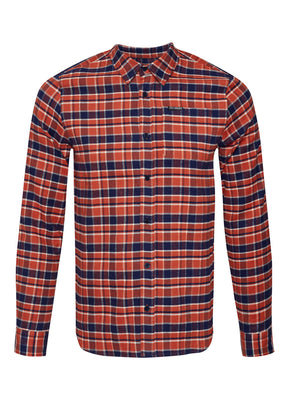 Burned Orange Check: Lässiges Hemd aus Bio-Baumwolle für Herren [8033]