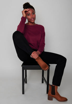 Berry Blossom: Moderner Strickpullover aus Bio-Baumwolle für Damen [8084]