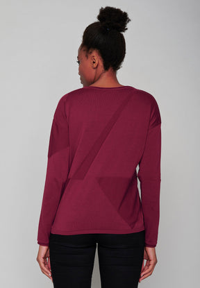 Berry Blossom: Moderner Strickpullover aus Bio-Baumwolle für Damen [8087]