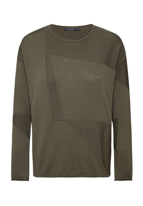 Dirty Olive: Moderner Strickpullover aus Bio-Baumwolle für Damen [8088]