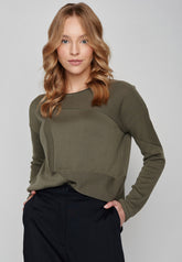 Grün:  Moderner Strickpullover aus Bio-Baumwolle für Damen [8090]