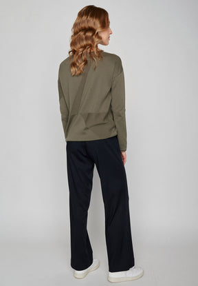 Dirty Olive: Moderner Strickpullover aus Bio-Baumwolle für Damen [8092]