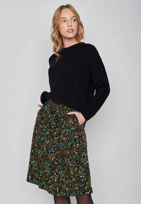 Schwarz:  Gemütlicher Strickpullover aus Bio-Baumwolle für Damen [8100]