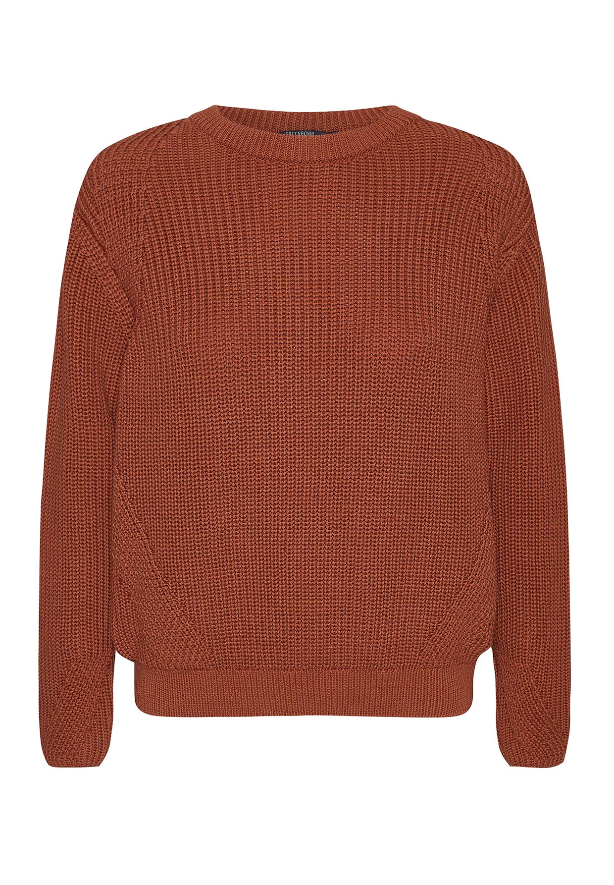 Burned Orange: Gemütlicher Strickpullover aus Bio-Baumwolle für Damen [8103]