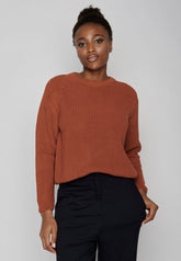 Orang:  Gemütlicher Strickpullover aus Bio-Baumwolle für Damen [8105]