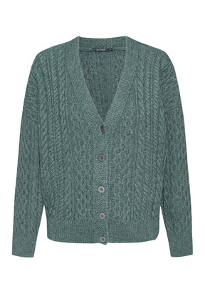Silent Green: Gemütliche Strickjacke aus Bio-Baumwolle für Damen [8114]