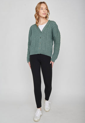 Silent Green: Gemütliche Strickjacke aus Bio-Baumwolle für Damen [8115]
