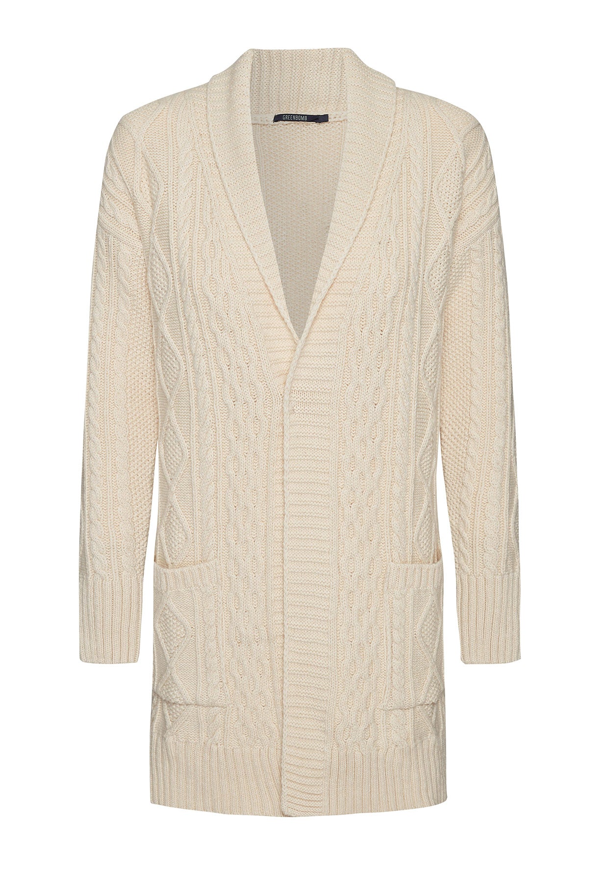 Weiß:  Gemütliche Strickjacke aus Woll Mix für Damen [8137]