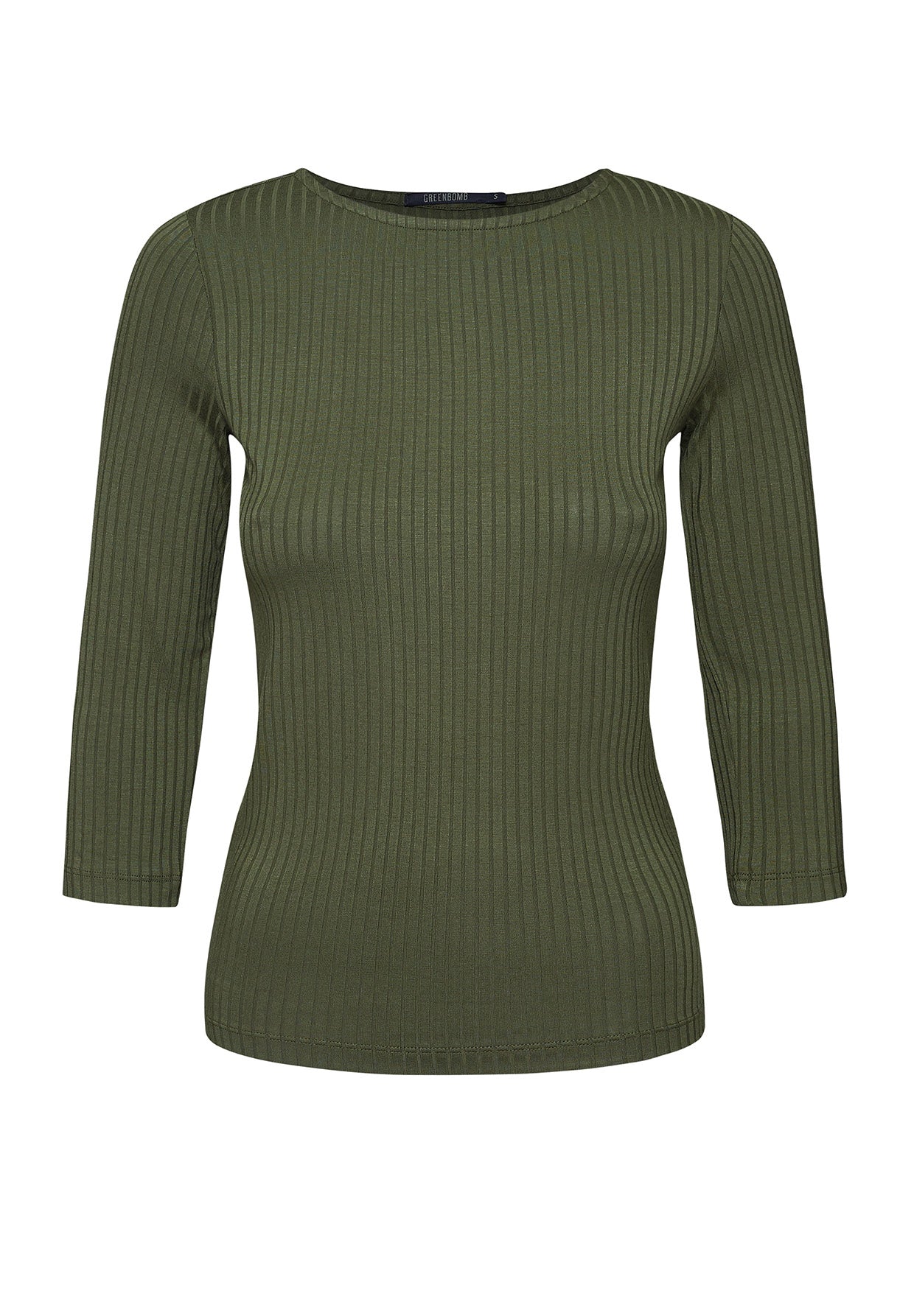 Dirty Olive: Sportliches Longsleeve aus LENZING™ TENCEL™ Mix für Damen [8153]