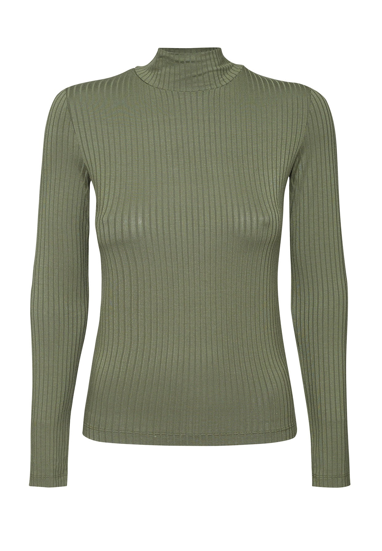 Dirty Olive: Lässiges Longsleeve aus LENZING™ TENCEL™ Mix für Damen [8159]
