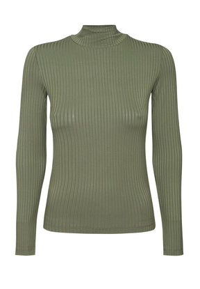 Dirty Olive: Lässiges Longsleeve aus LENZING™ TENCEL™ Mix für Damen [8159]
