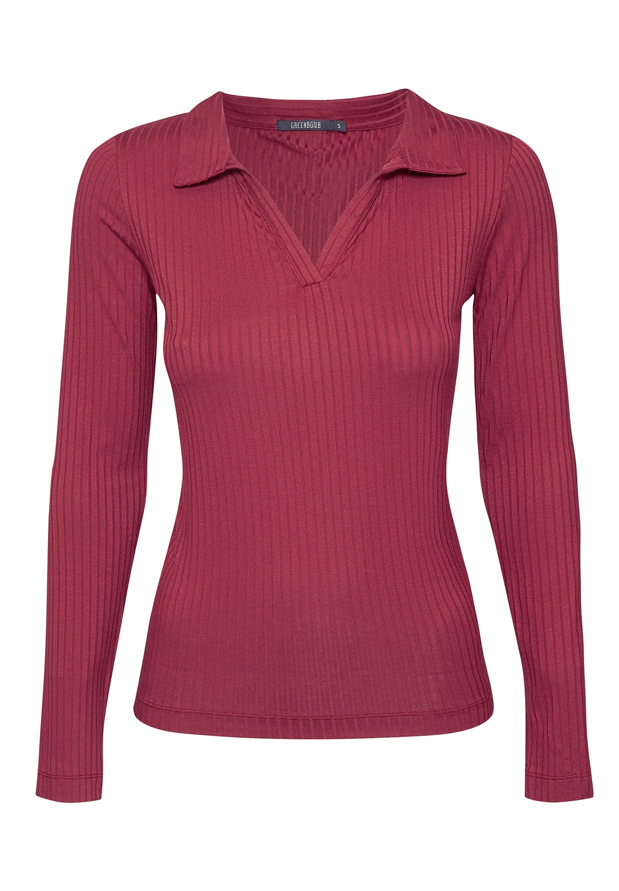 Rot:  Elegantes Longsleeve aus LENZING™ Tencel für Damen [8174]