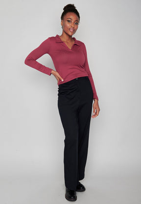 Rot:  Elegantes Longsleeve aus LENZING™ Tencel für Damen [8175]
