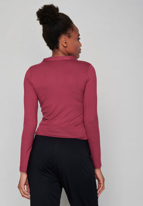 Rot:  Elegantes Longsleeve aus LENZING™ Tencel für Damen [8178]