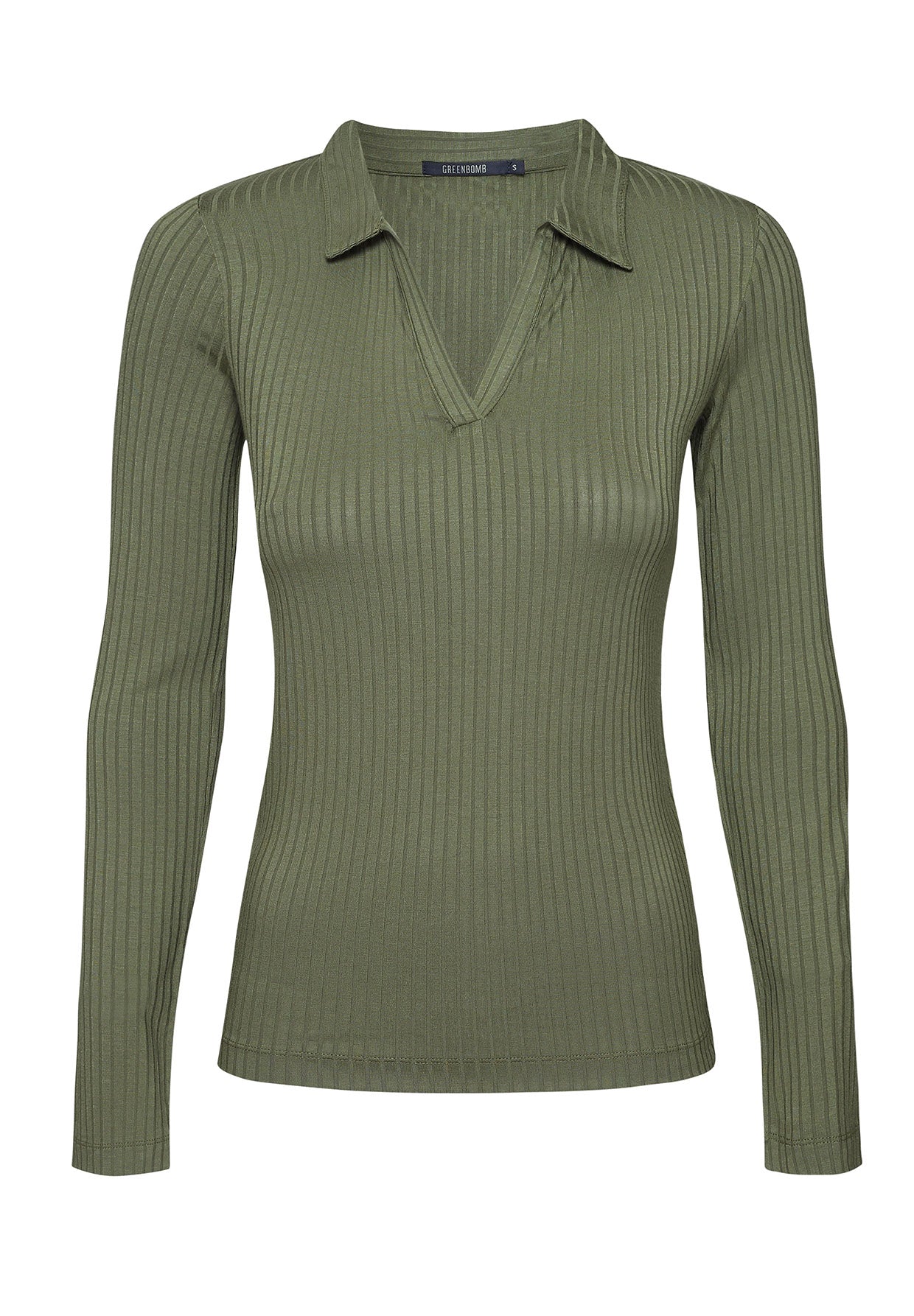 Grün:  Elegantes Longsleeve aus LENZING™ Tencel für Damen [8179]