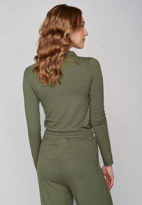 Grün:  Elegantes Longsleeve aus LENZING™ Tencel für Damen [8183]