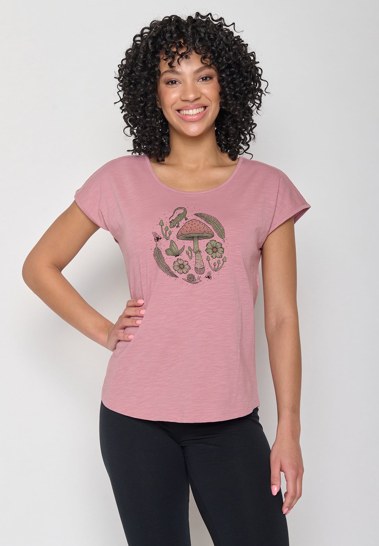 Rosa Sportliches T-Shirt aus Bio-Baumwolle für Damen (2)