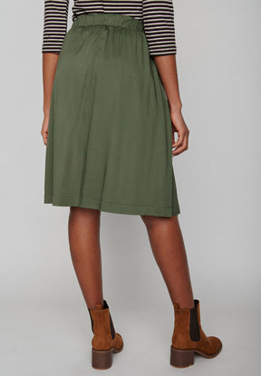 Dirty Olive: Eleganter Rock aus LENZING™ TENCEL™ für Damen [8288]
