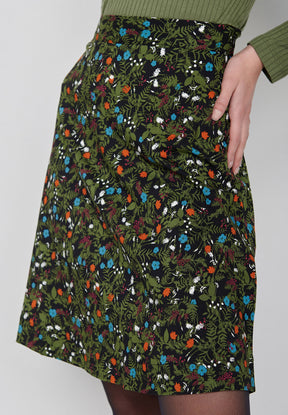Grün:  Eleganter Rock aus LENZING™ ECOVERO™ Mix für Damen [8308]