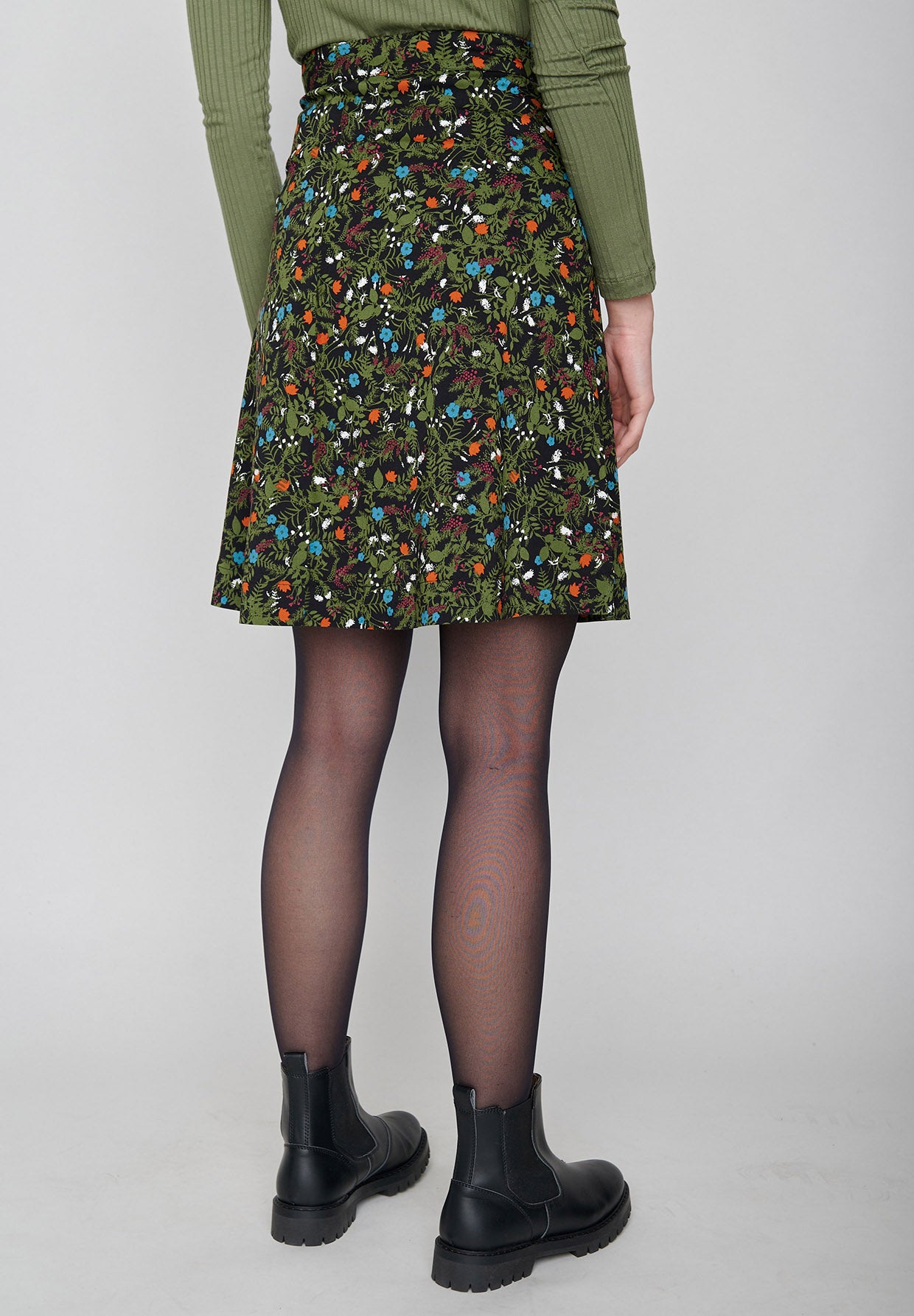 Grün:  Eleganter Rock aus LENZING™ ECOVERO™ Mix für Damen [8309]