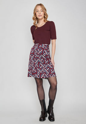 Rot:  Eleganter Rock aus LENZING™ ECOVERO™ Mix für Damen [8311]
