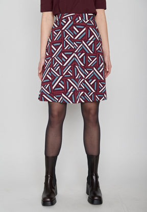 Rot:  Eleganter Rock aus LENZING™ ECOVERO™ Mix für Damen [8312]