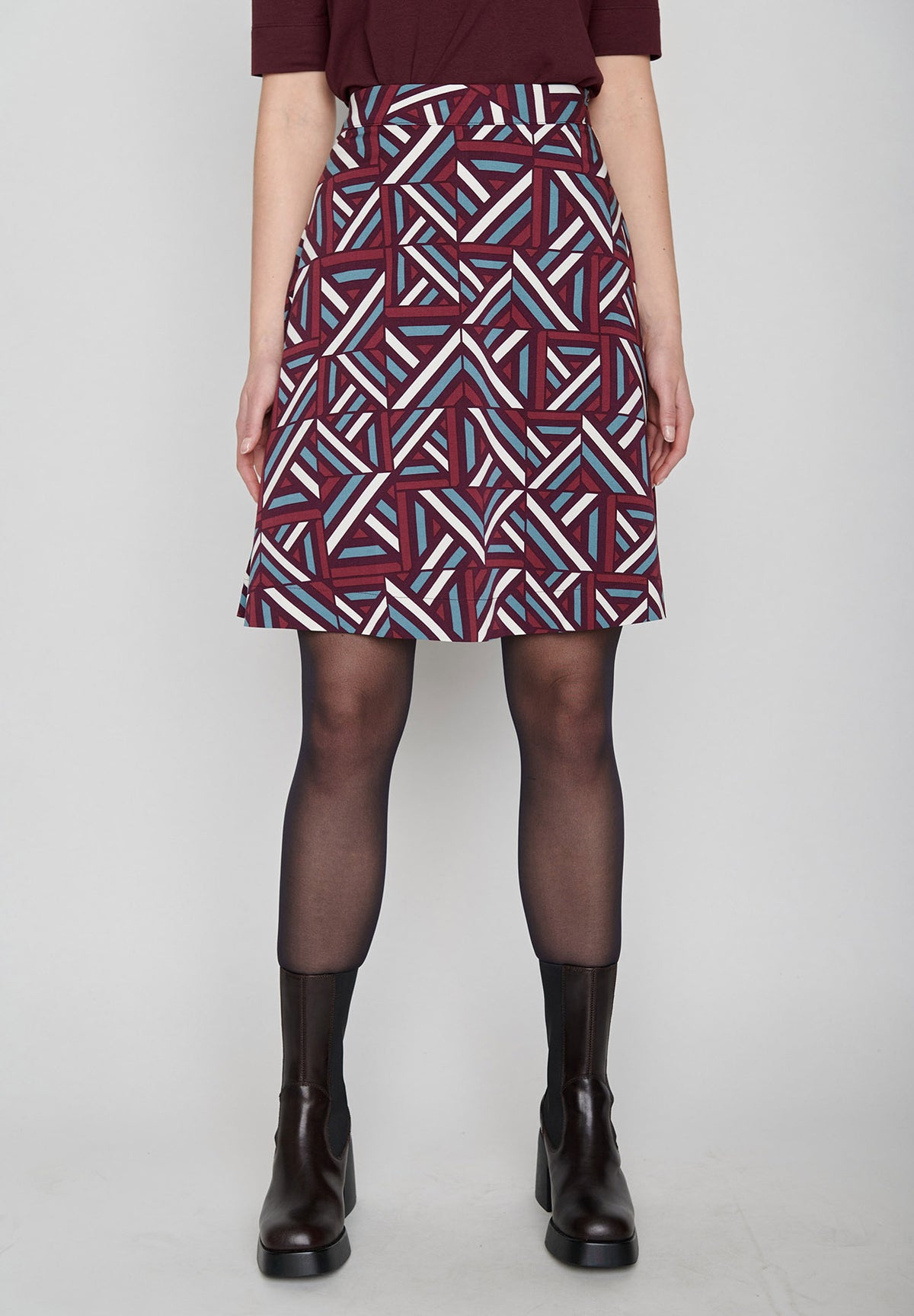 Velvet Maze: Eleganter Rock aus LENZING™ ECOVERO™ Mix für Damen [8312]