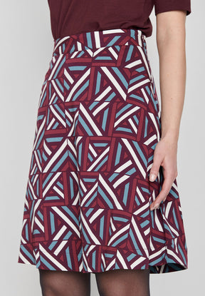 Rot:  Eleganter Rock aus LENZING™ ECOVERO™ Mix für Damen [8313]