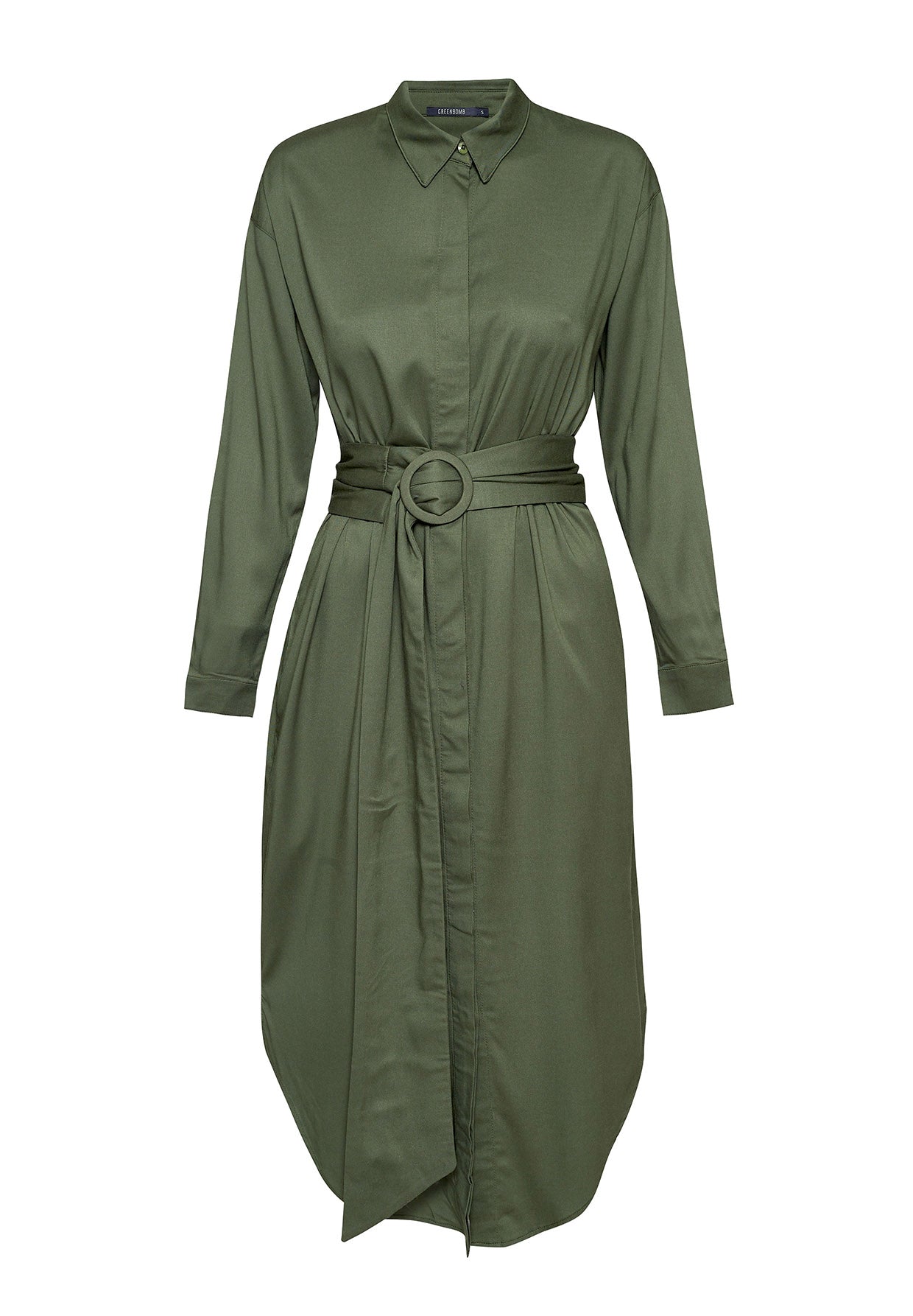 Dirty Olive: Elegantes Kleid aus LENZING™ ECOVERO™ Mix für Damen [8322]