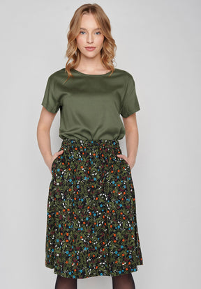 Dirty Olive: Lässiges T-Shirt aus Viskose (LENZING™ ECOVERO™) Mix für Damen [8331]