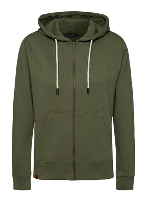 Dirty Olive: Gemütliche Zipjacke aus Bio-Baumwolle für Damen [8365]