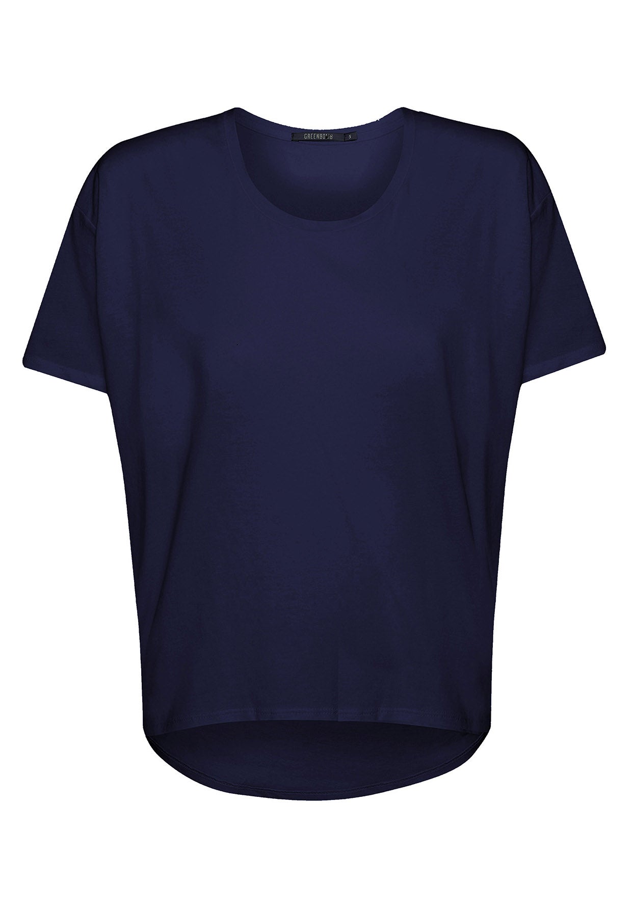 Blau:  Lässiges T-Shirt aus Bio-Baumwoll Mix für Damen [8398]