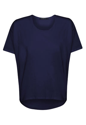 Blau:  Lässiges T-Shirt aus Bio-Baumwoll Mix für Damen [8398]