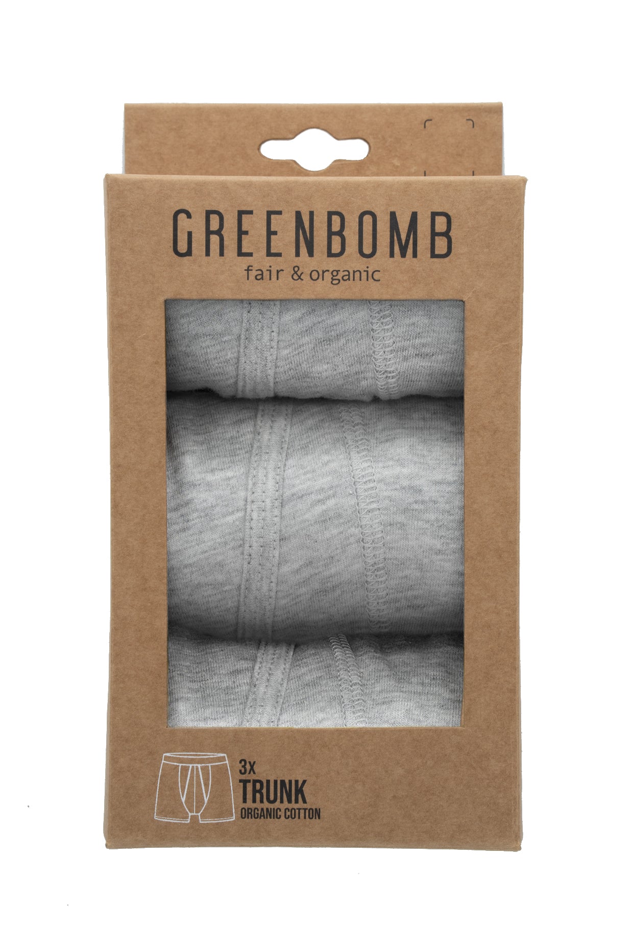 Heather Grey: Figurbetonte Trunk aus Bio-Baumwoll Mix für Herren [8458]