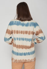 Hazel Blue Stripes: Gemütlicher Strickpullover aus Bio-Baumwolle für Damen [8561]