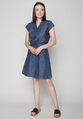 Light Denim: Elegantes Kleid aus Bio-Baumwolle für Damen [8588]