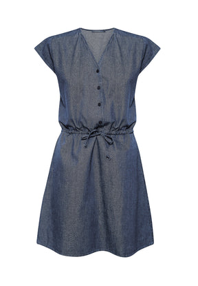 Light Denim: Elegantes Kleid aus Bio-Baumwolle für Damen [8589]