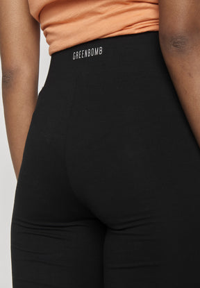 Schwarz:  Sportliche Leggings aus Bio-Baumwolle für Damen [8597]