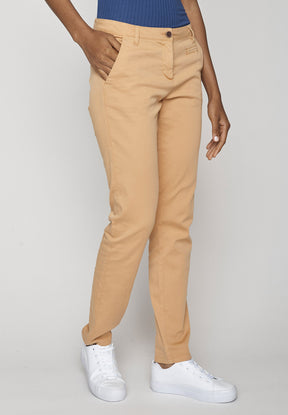 Braun:  Gemütliche Chino aus Bio-Baumwoll Mix für Damen [8623]