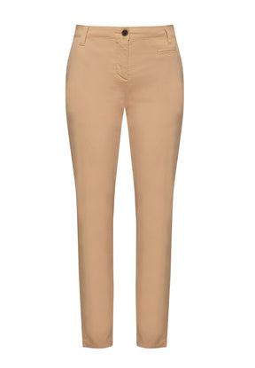 Braun:  Gemütliche Chino aus Bio-Baumwoll Mix für Damen [8624]