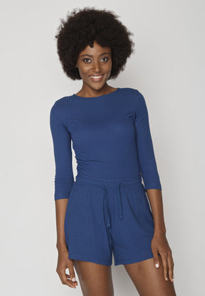 Ocean Blue: Sportliches Longsleeve aus LENZING™ TENCEL™ Mix für Damen [8644]