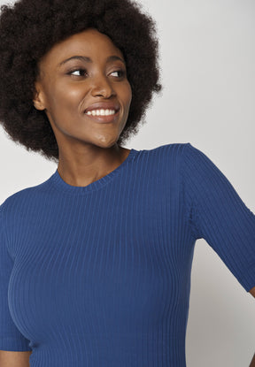Ocean Blue: Sportliches Longsleeve aus LENZING™ TENCEL™ Mix für Damen [8655]