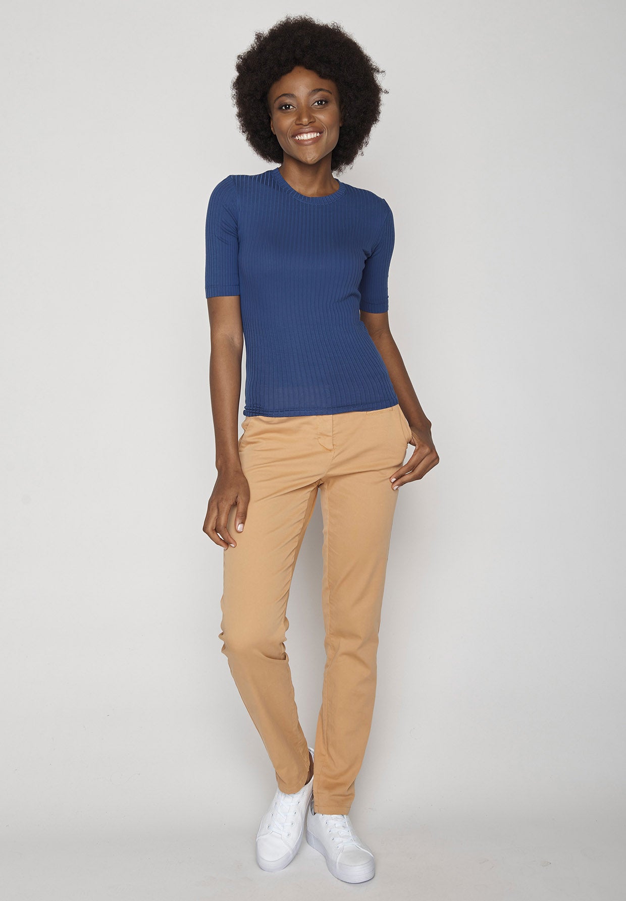 Ocean Blue: Sportliches Longsleeve aus LENZING™ TENCEL™ Mix für Damen [8656]