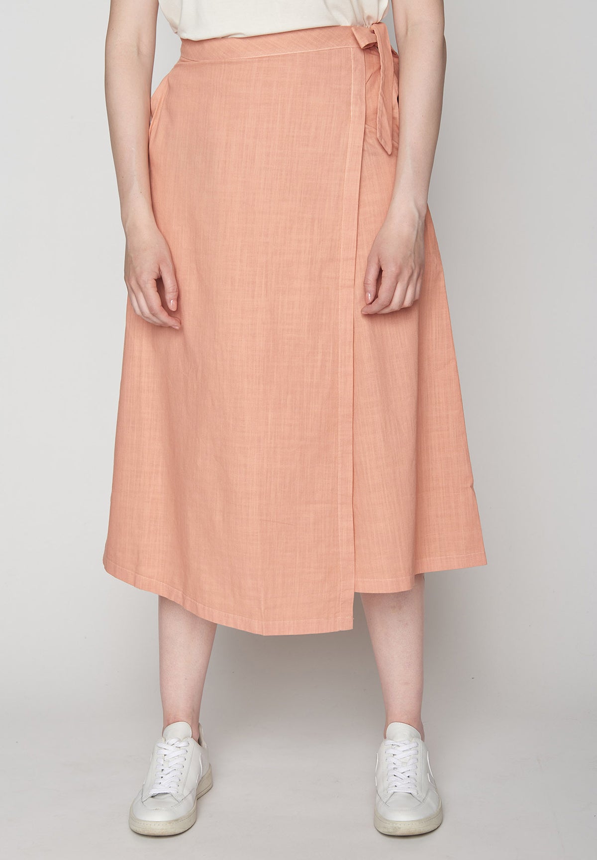 Peach: Eleganter Rock aus Viskose (LENZING™ ECOVERO™) für Damen [8697]