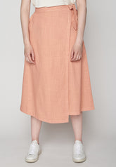 Peach: Eleganter Rock aus Viskose (LENZING™ ECOVERO™) für Damen [8697]